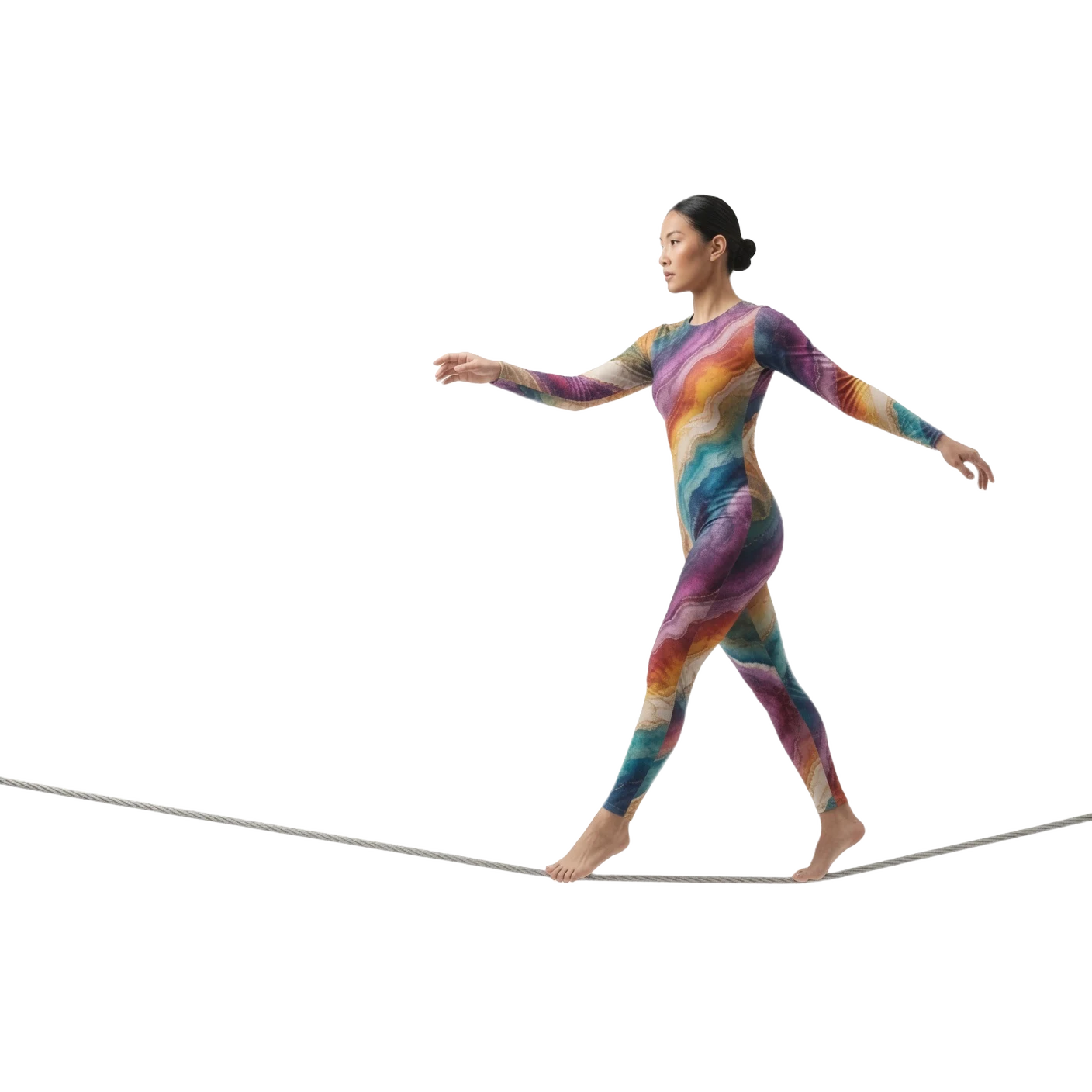 Person balancing on a rope