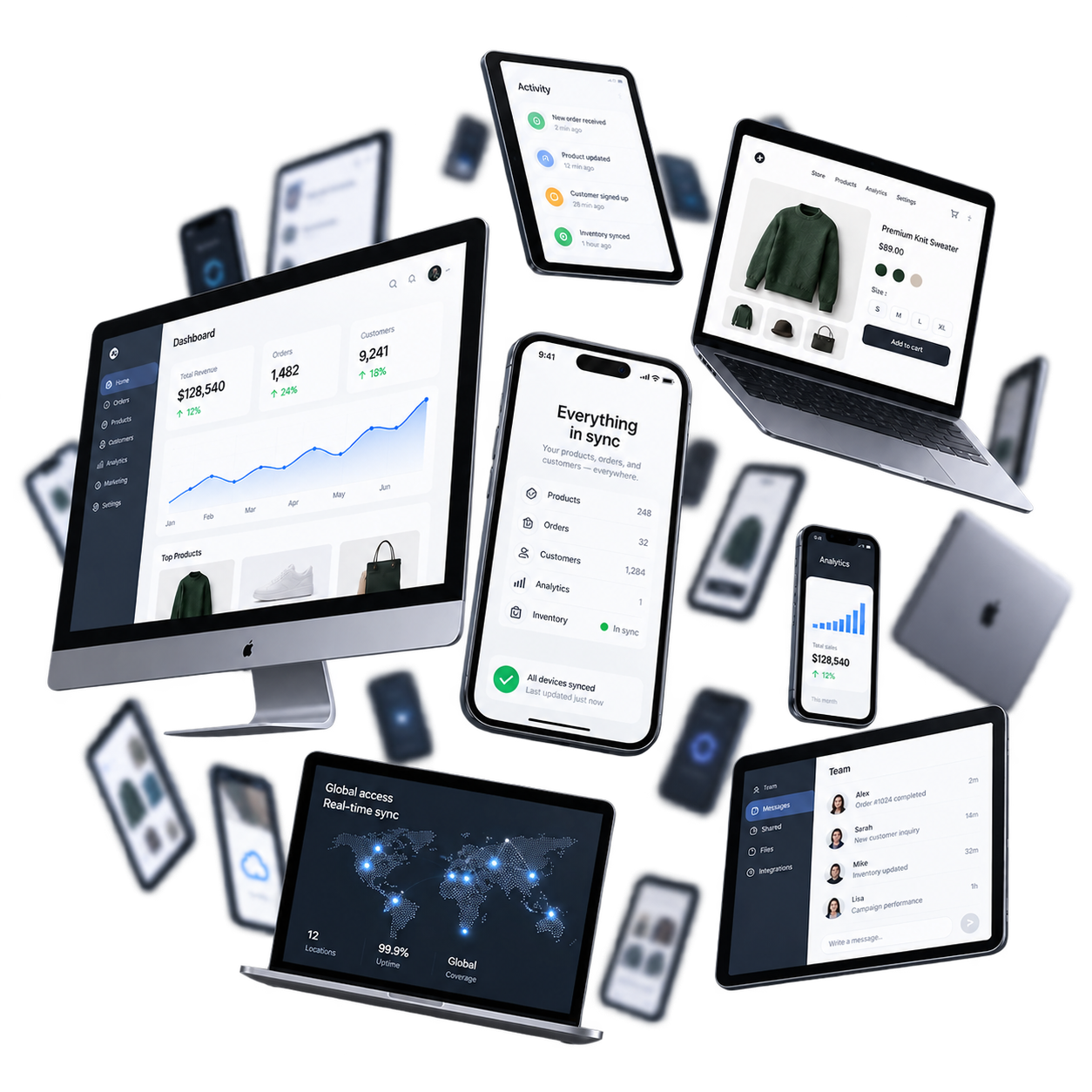 A connected suite of dashboards, commerce, mobile and collaboration tools.